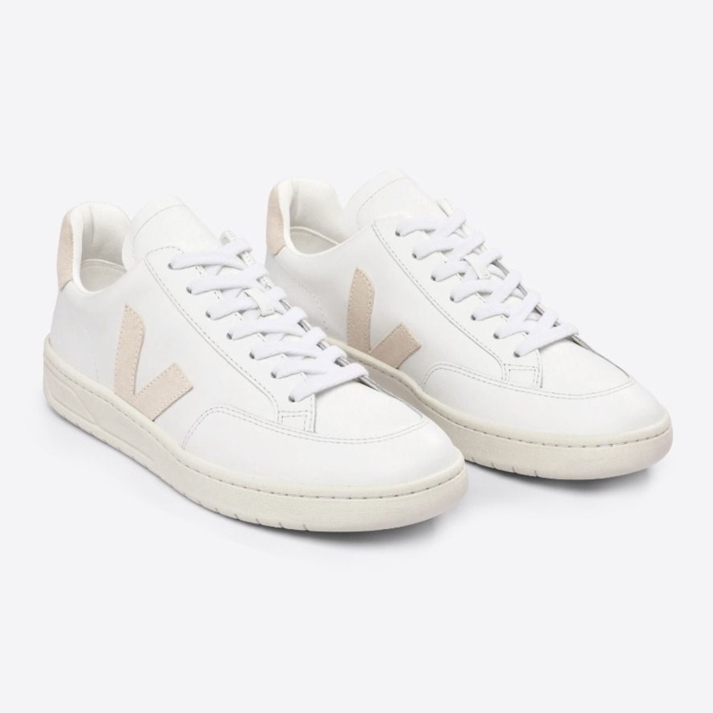 Veja V-12 Leather White Sable Sneakers NEW without Box NWOB